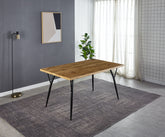 TPFLiving Esszimmertisch LEVI - 150x90 cm - MDF mit Eiche-Dekor, Beine Metall